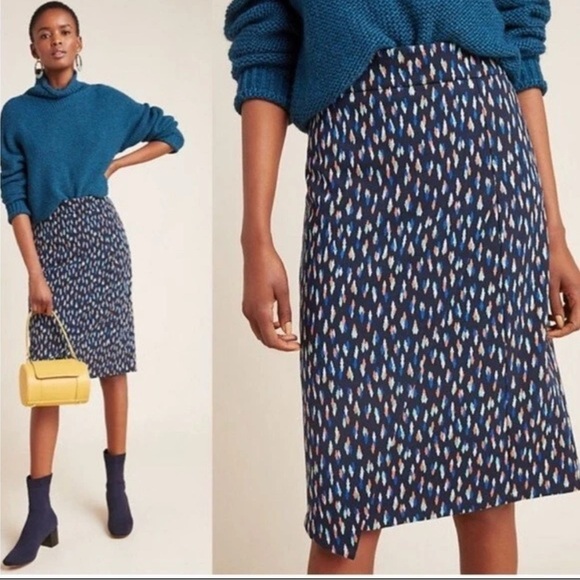 Anthropologie Dresses & Skirts - Maeve by Anthropologie “Debra” faux wrap skirt sz 6 NWT